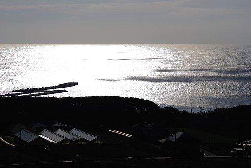 【逆光】光る海