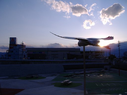 夕日とオブジェ