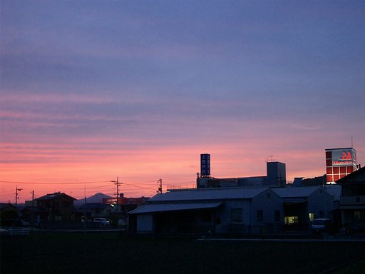 定点の夕焼け