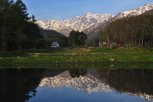 北アルプスの麓