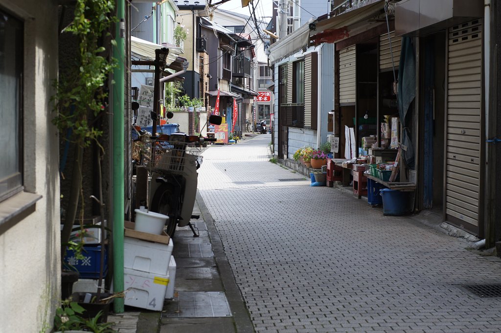 江の島の路地裏で・・・
