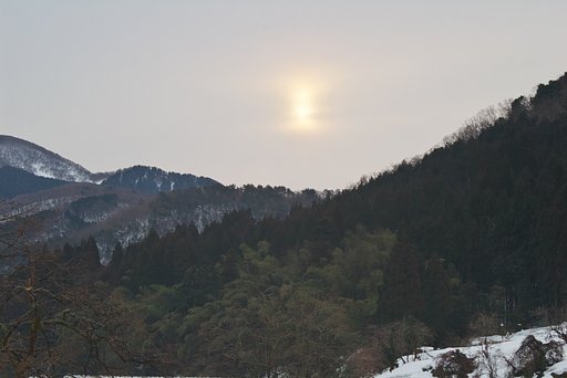 朧な朝日が・・
