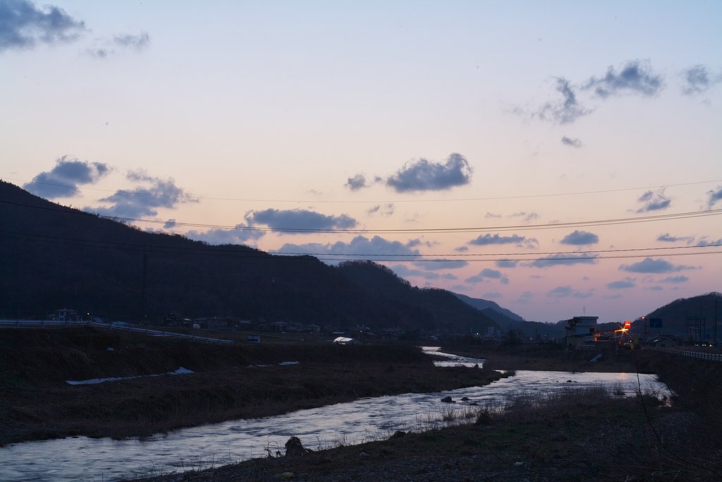 少し薄い夕焼。