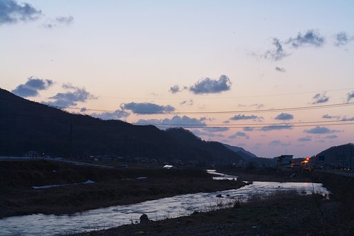 少し薄い夕焼。