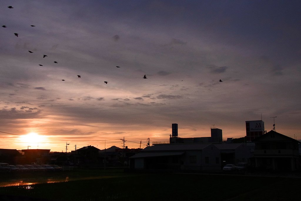 束の間の夕焼け