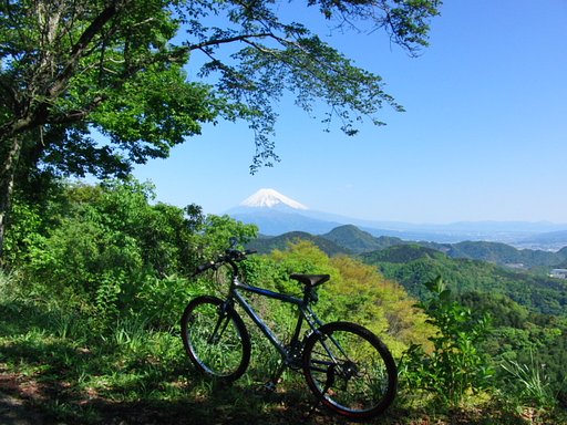 自転車と富士