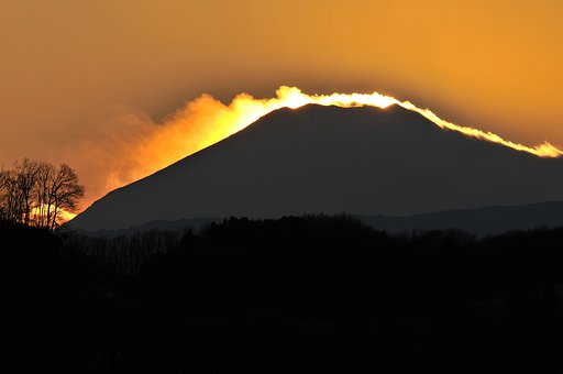 【夕日】金色の縁取り