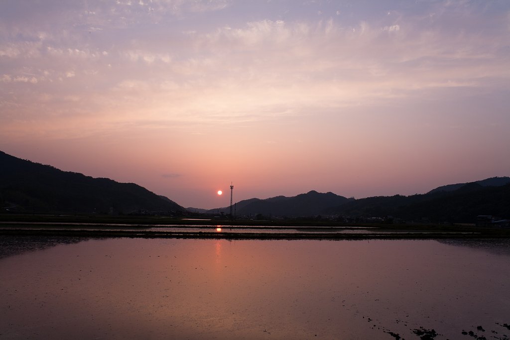 真っ赤な夕焼け。