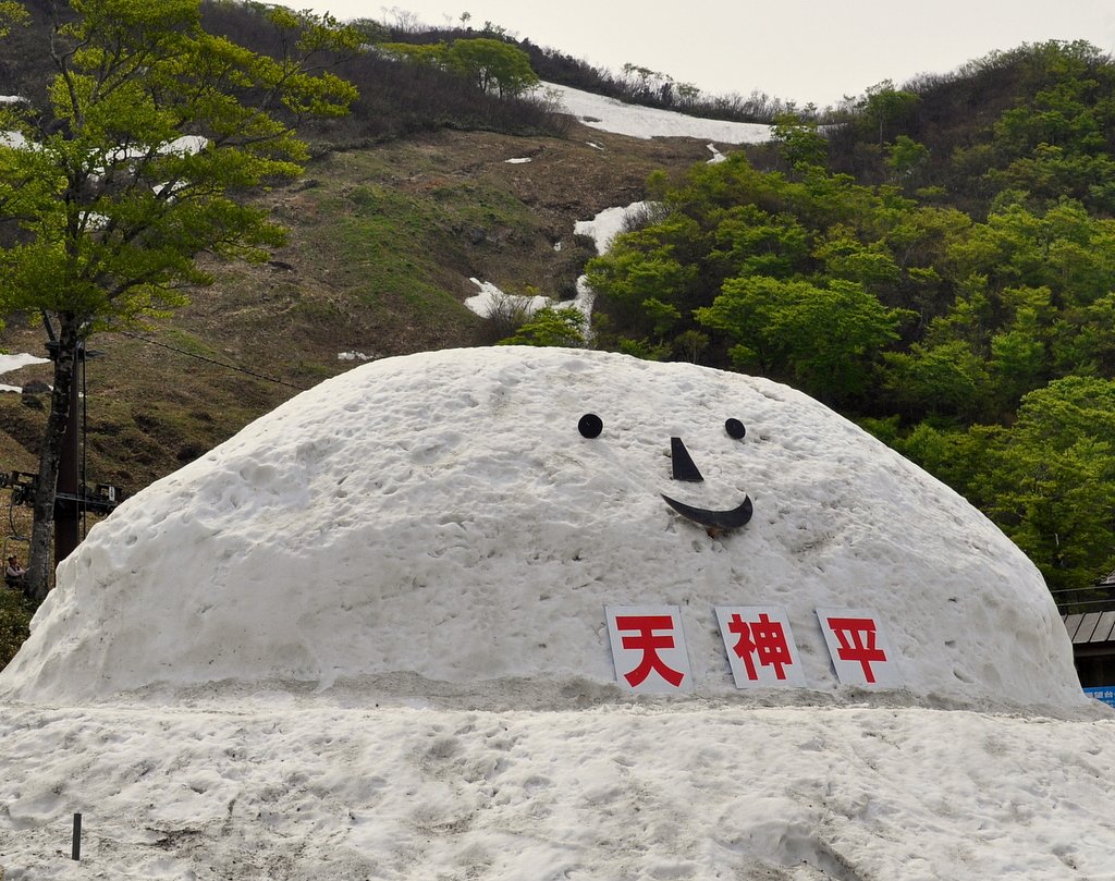天神平駅前の雪