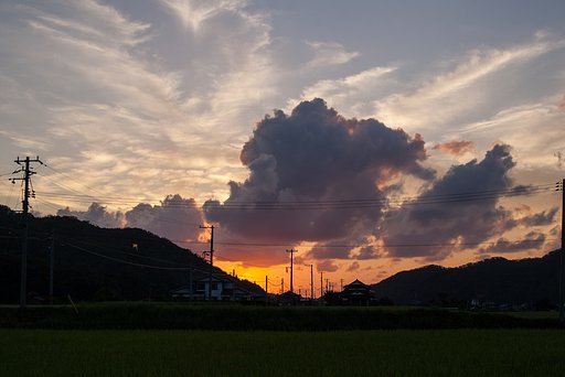 今日の日の暮れ。