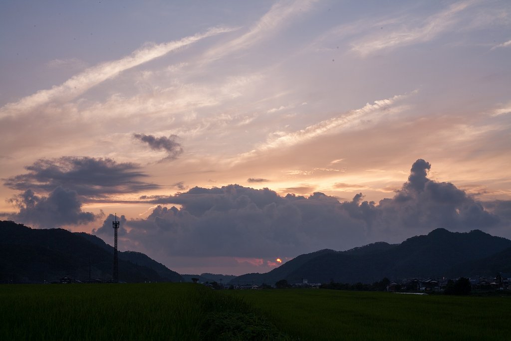 綺麗な夕焼けに・・。