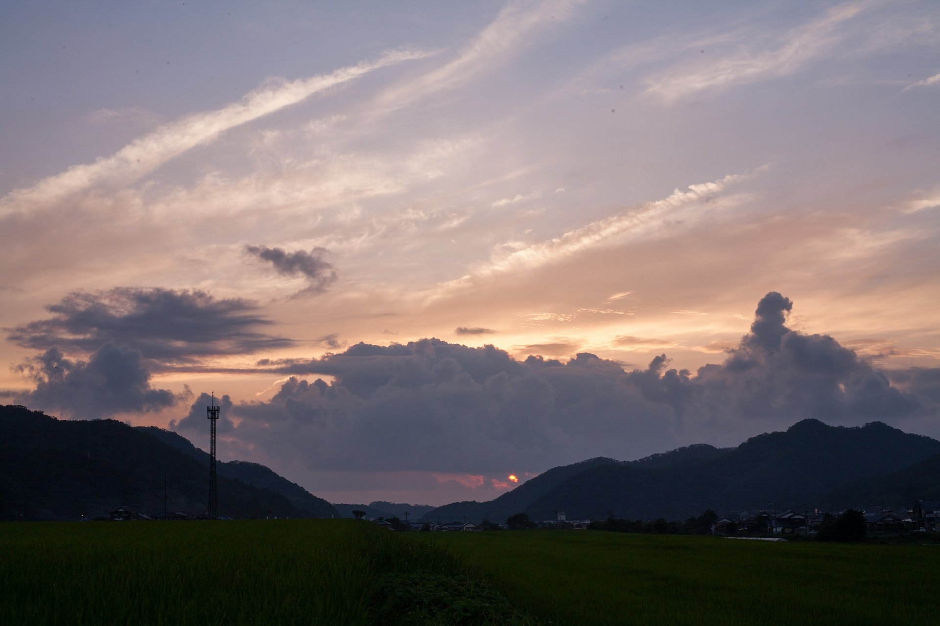 綺麗な夕焼けに・・。