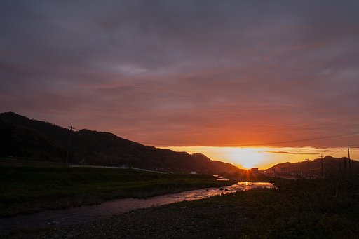 束の間の激しい夕焼け!