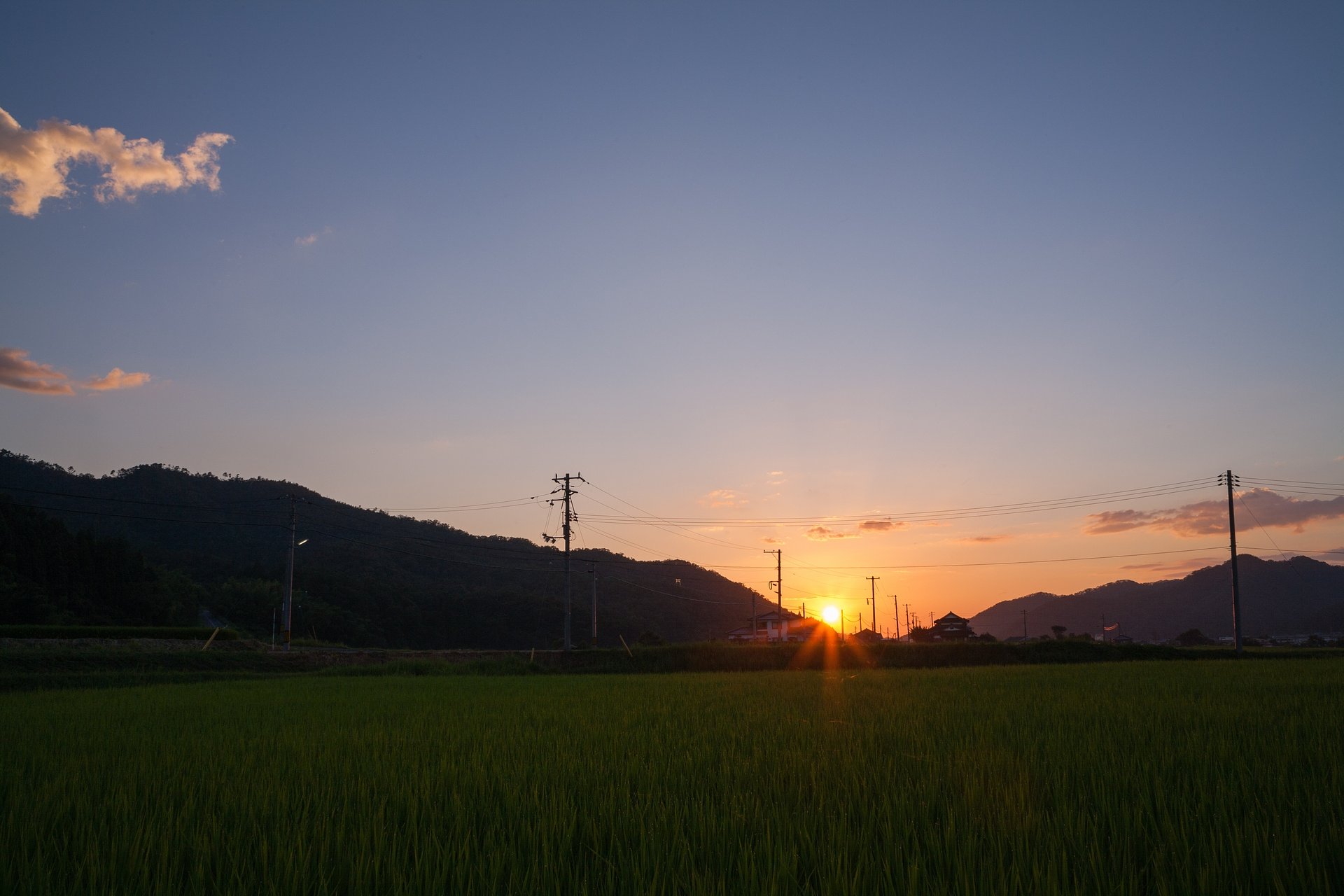 猛暑続きで素晴らしい夕焼けに。