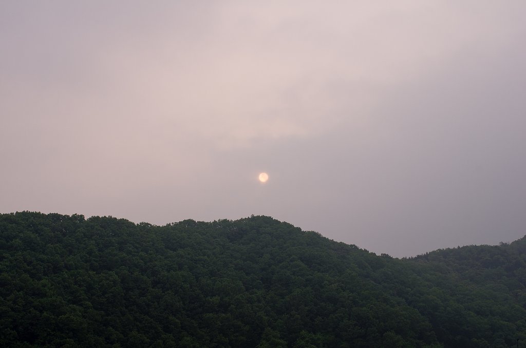 朧な太陽が・・。
