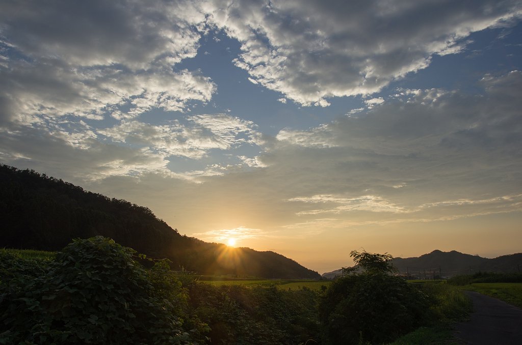 橙色の夕焼けが・・。