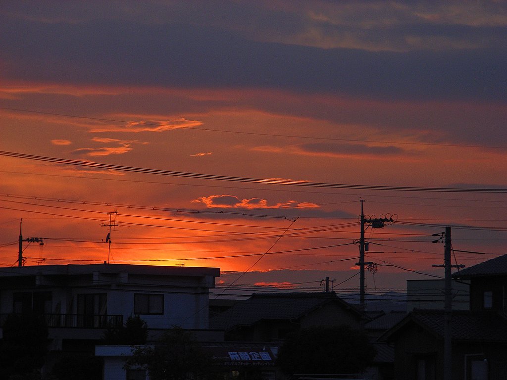 落ちて燃える【夕日】