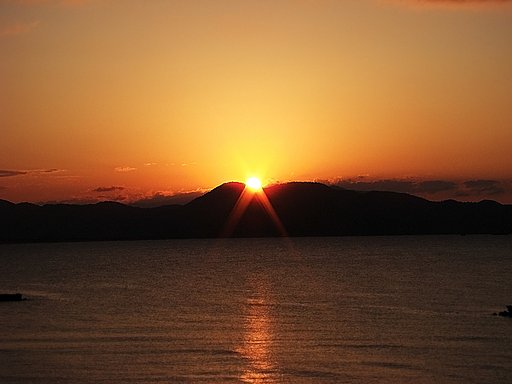 旅行先の（夕日）
