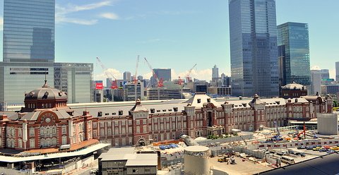 東京駅舎工事現場