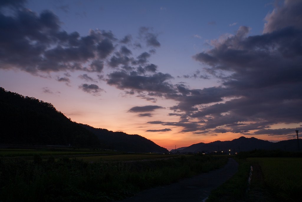 日没後に綺麗な夕焼けに!