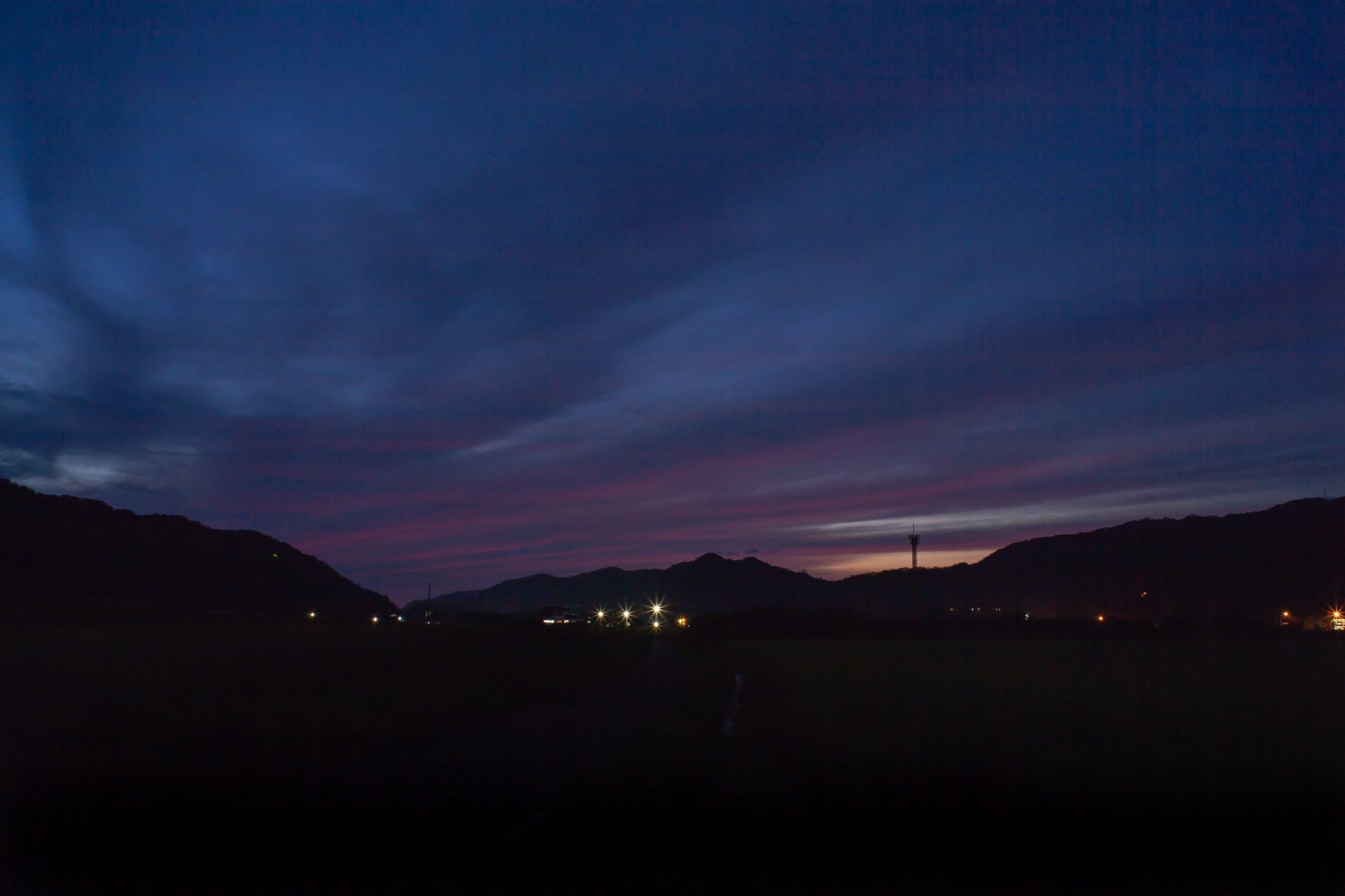 湯夕方遅くの西空!