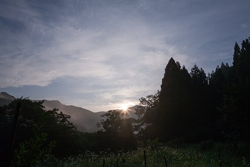 朝日の出・・。