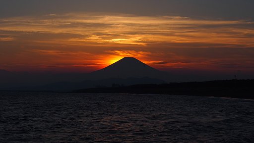 夕暮れの富士