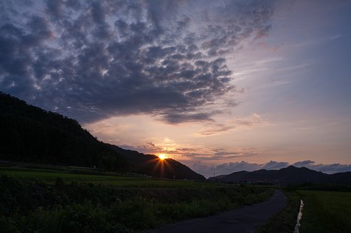 綺麗な雲の夕焼け。