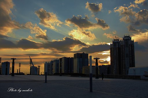 夕暮れ迫るお台場