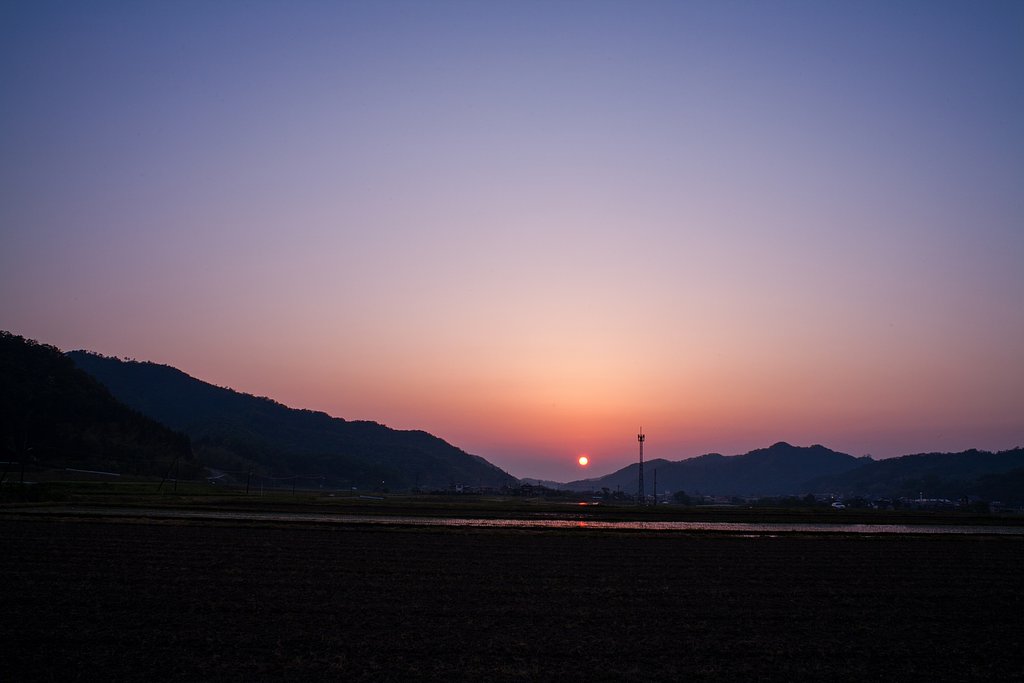 雲がありましたが綺麗な夕焼けが・・。