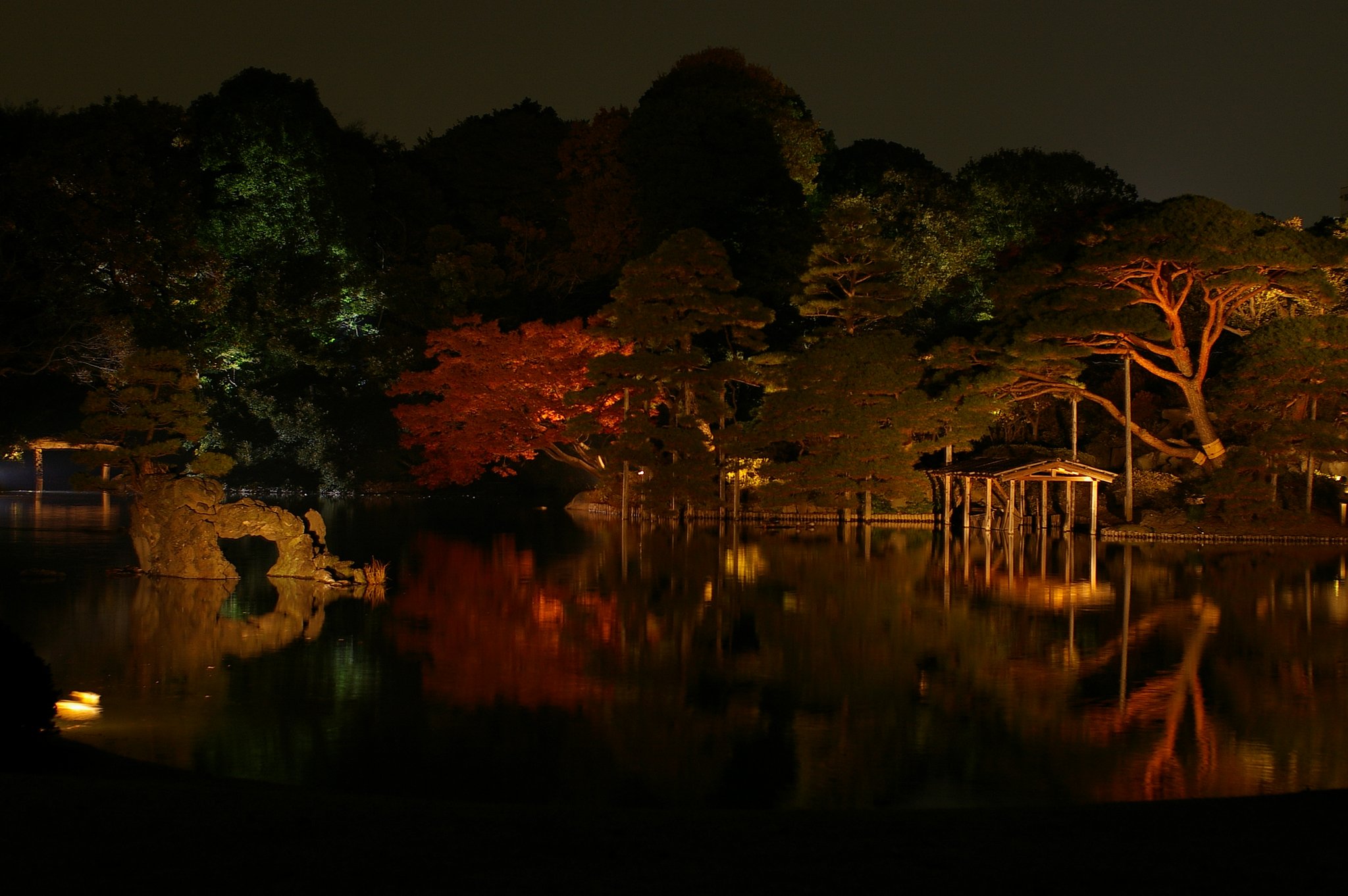 六義園　臥龍石
