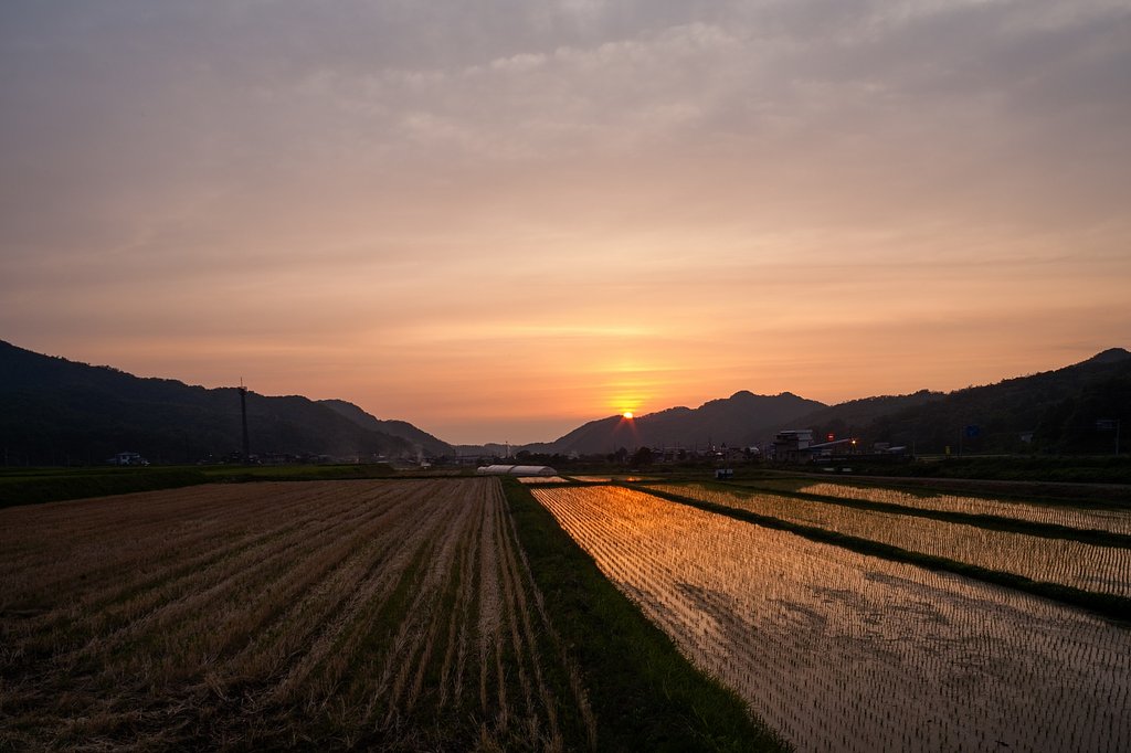 雲の多い夕焼!