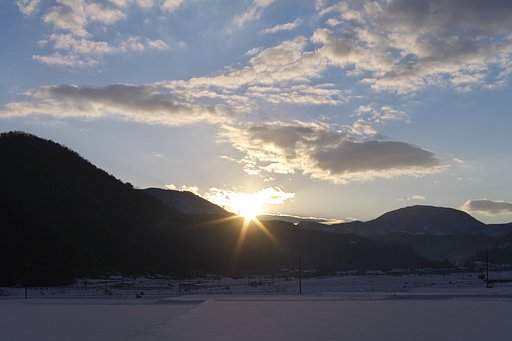 朝日の出。