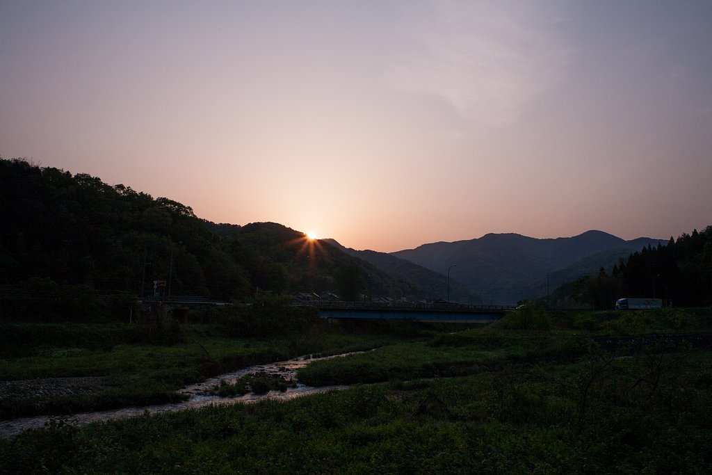 綺麗な朝日の出。