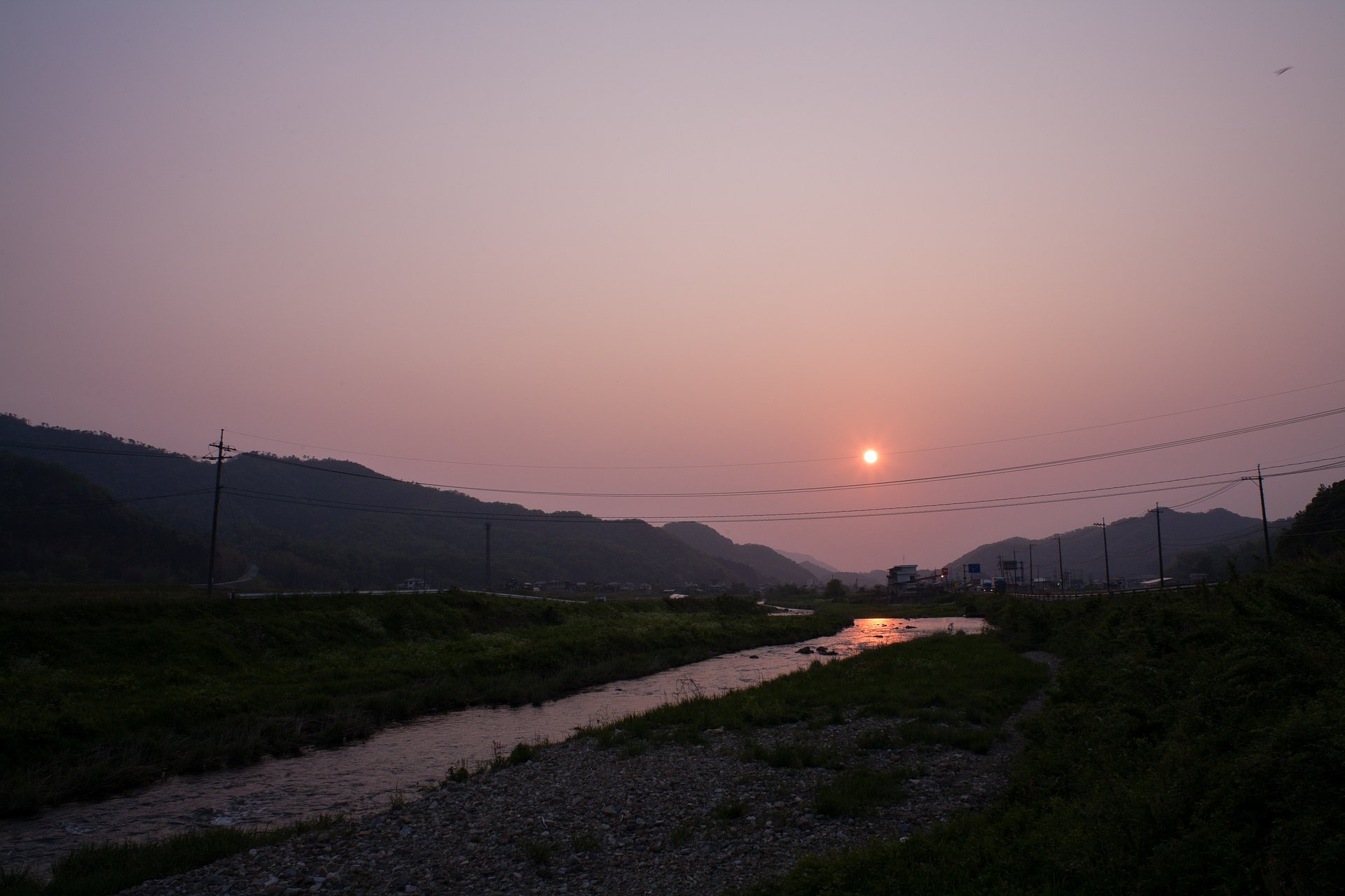 真っ赤な夕焼けが・・