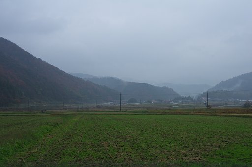 朝日の出の時間ですが・・雨が。
