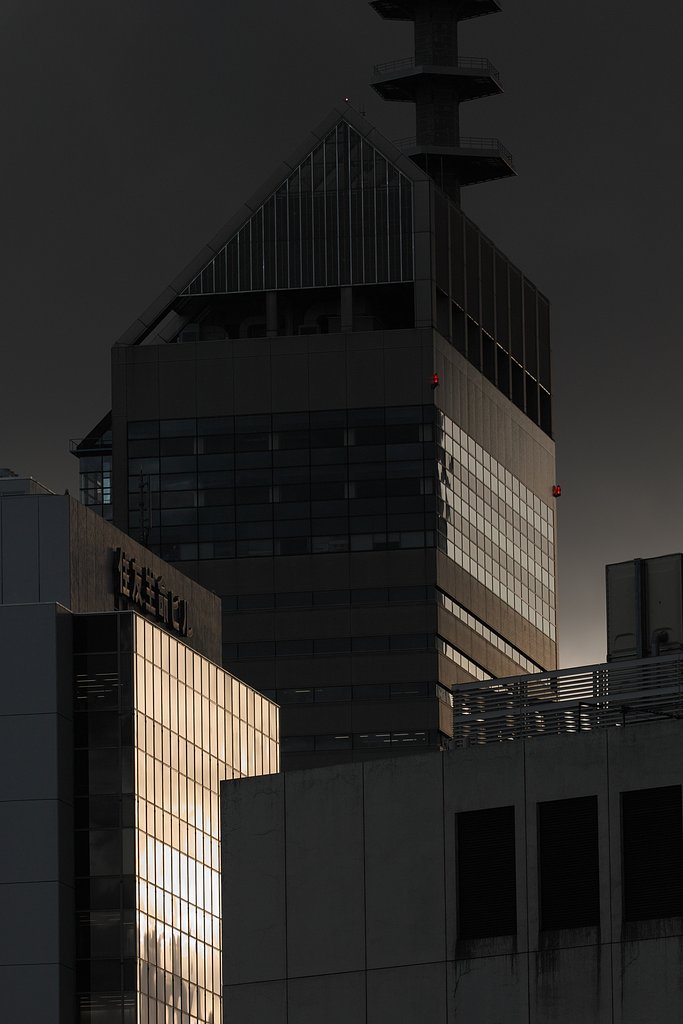 夕陽に染まる
