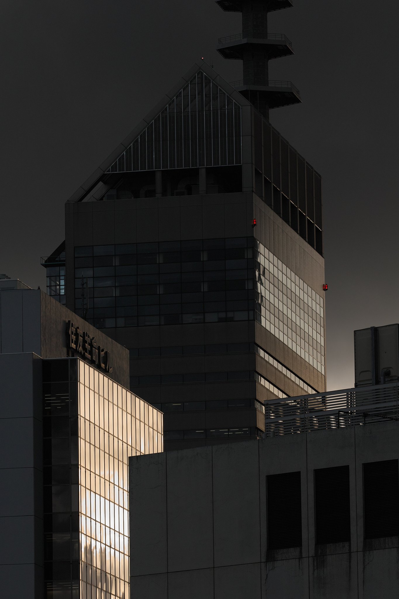 夕陽に染まる