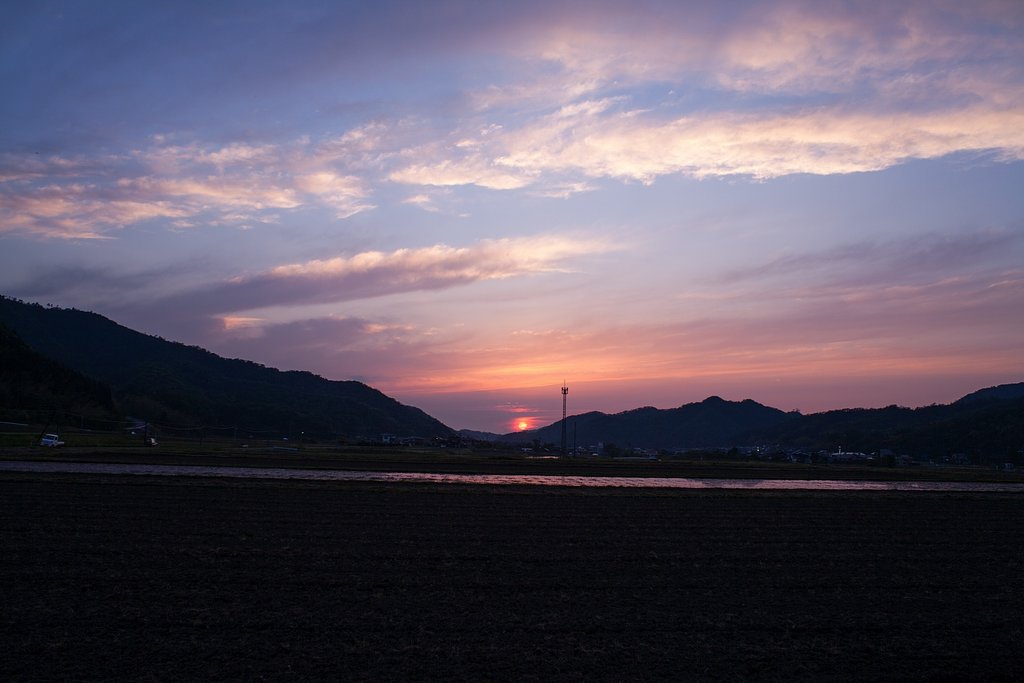 北西の夕焼け。