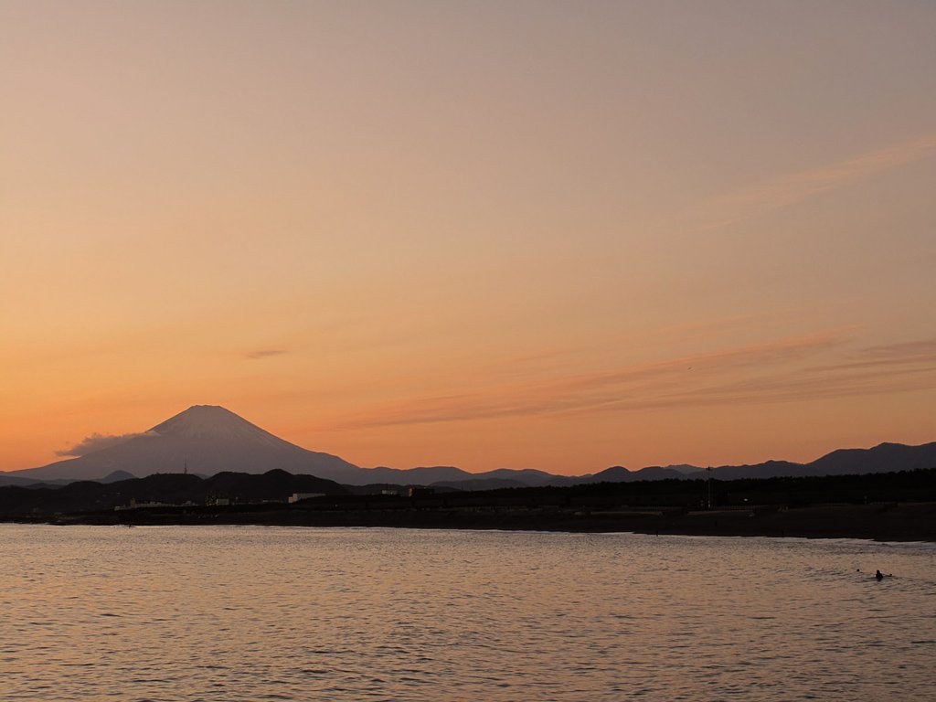 夕暮れの富士