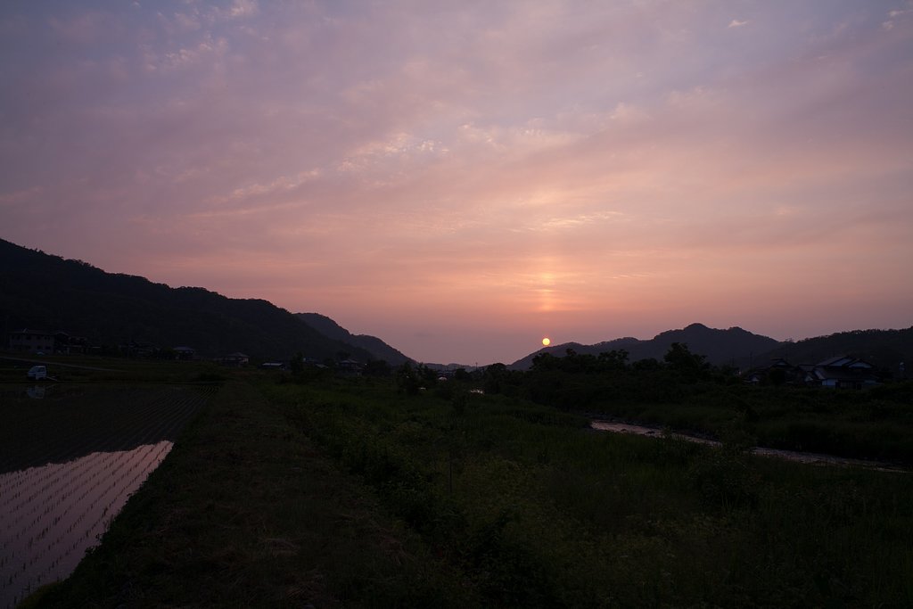 一日の終わりの夕焼け。