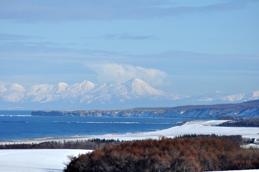 雪の知床連山