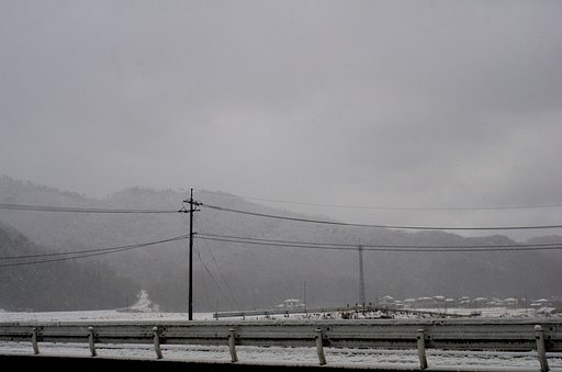 ボタン雪が吹き降り。