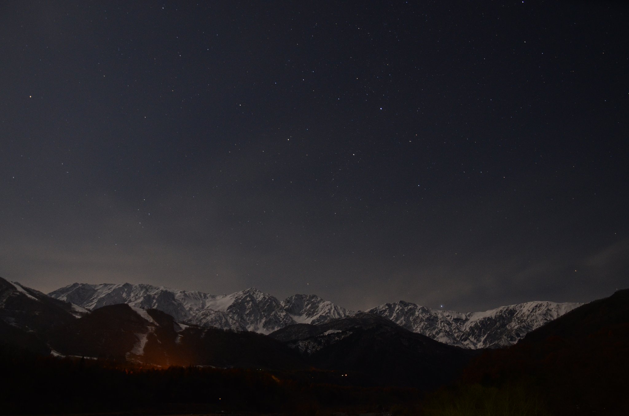 白馬と星空