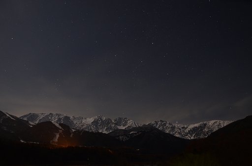 白馬と星空
