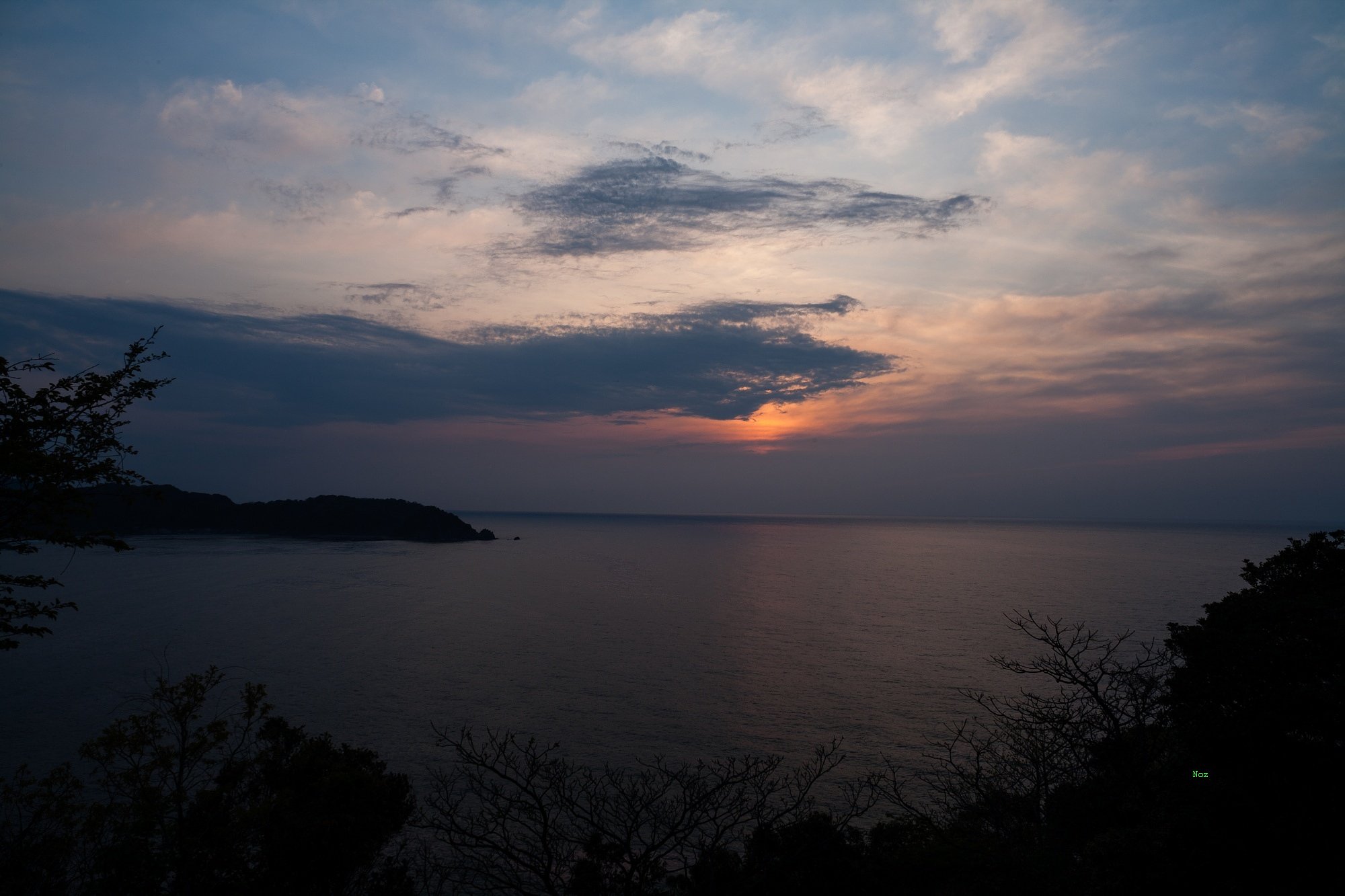 日本海の夕焼け。