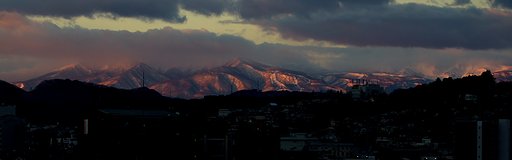 染まる蔵王のお山