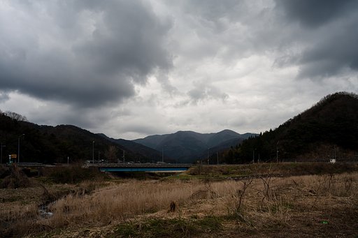 暗い曇り空の朝。