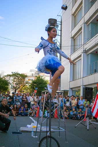 バランス芸カップイン！