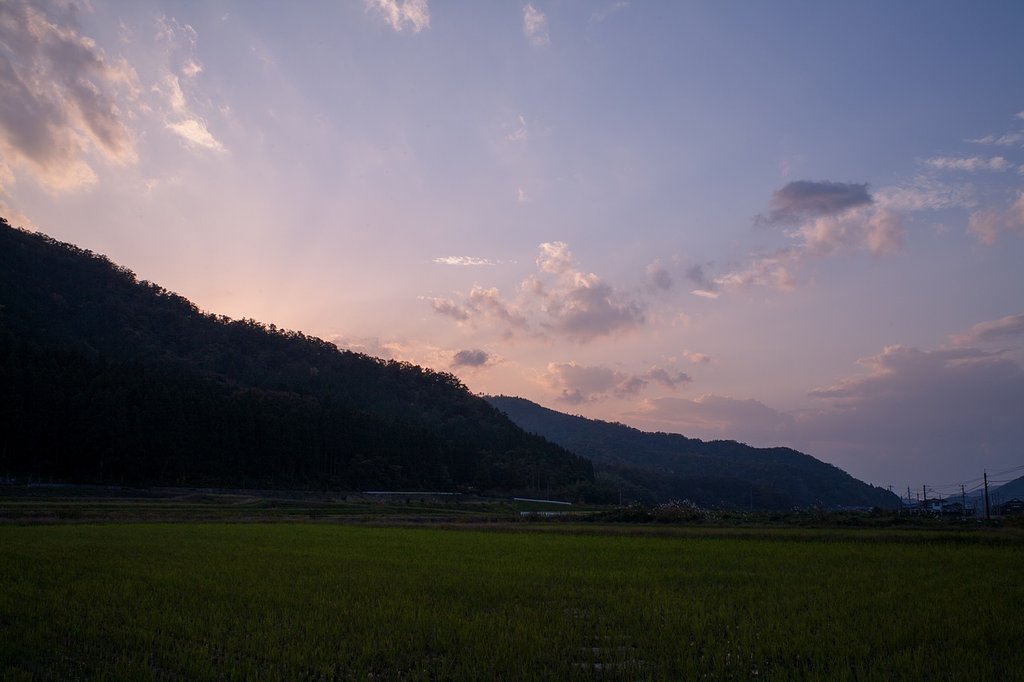 一寸だけ夕焼けに・・。